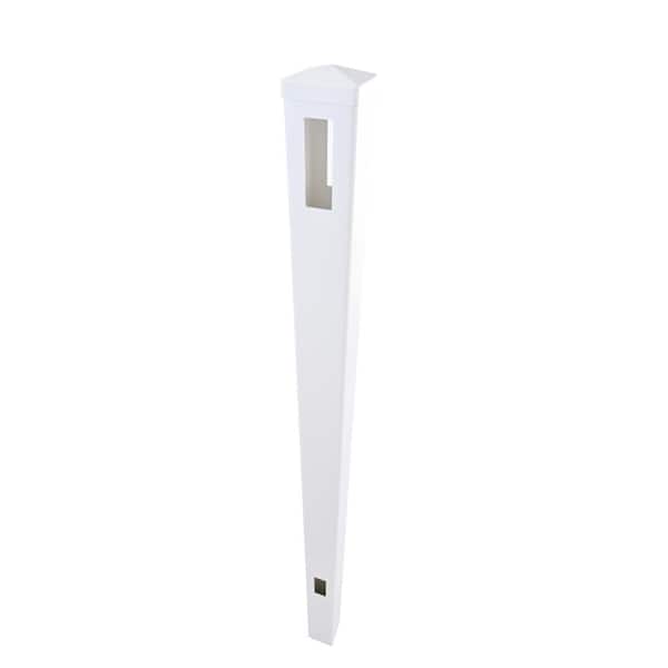 95 in. Vinyl Garden Fence, Line Post for White Vinyl Routed Fence Caps Included (Set of 2)-White