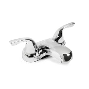 4 in. Centerset Double Handled Bathroom Faucet with Washerless Cartridge in Chrome