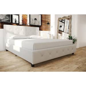 Dean White Faux Leather Upholstered Queen Bed