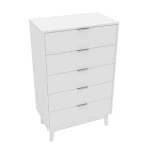 Victoria White 5-Drawer Chest of Drawers (26.25 in. W x 15.75 in. D x 42.5 in. H)