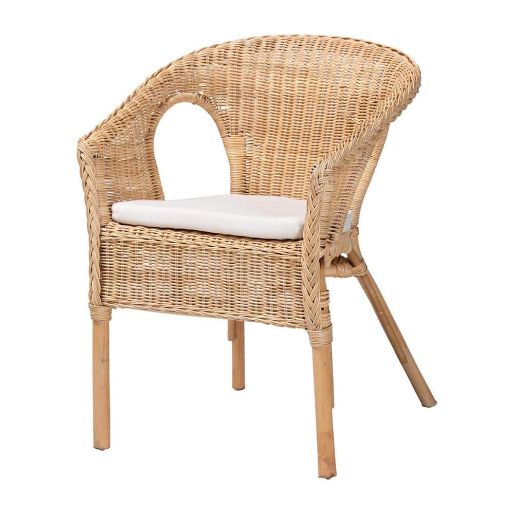 Abbey Natural Rattan Bohemian Dining Arm Chair