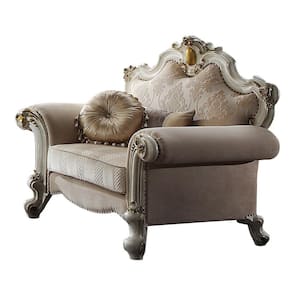 Picardy Fabric and Antique Pearl Nailhead Trim Arm Chair