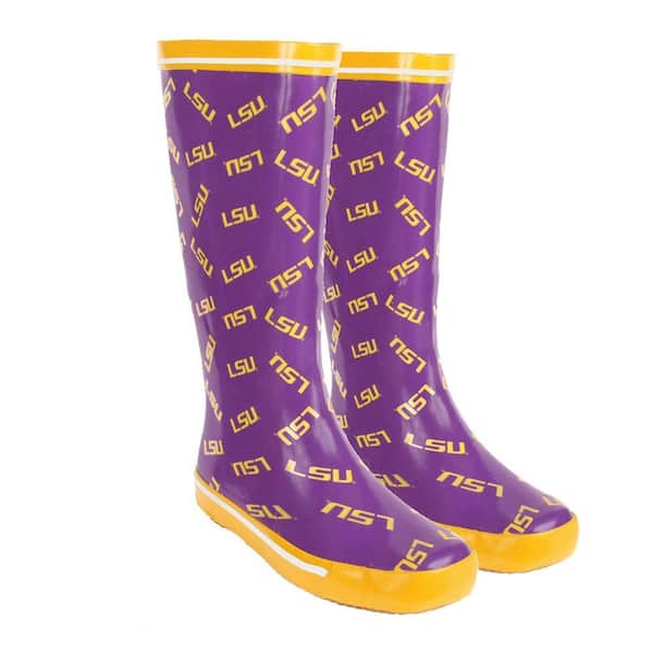 FANSHOES 12 in. Rubber NCAA LSU Team Boot Size 9-DISCONTINUED