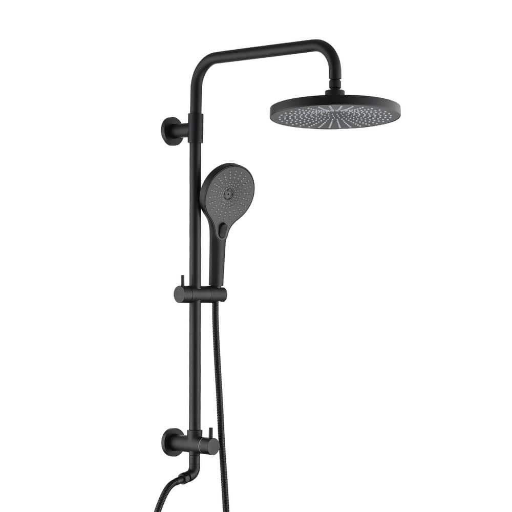 Single Handle 3-Spray Patterns 2 Showerheads Shower Faucet Set 1.8 GPM with