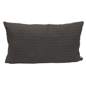 20 X 20 Transitional Solid Gray Rectangle 14 in. x 26 in. Pillow