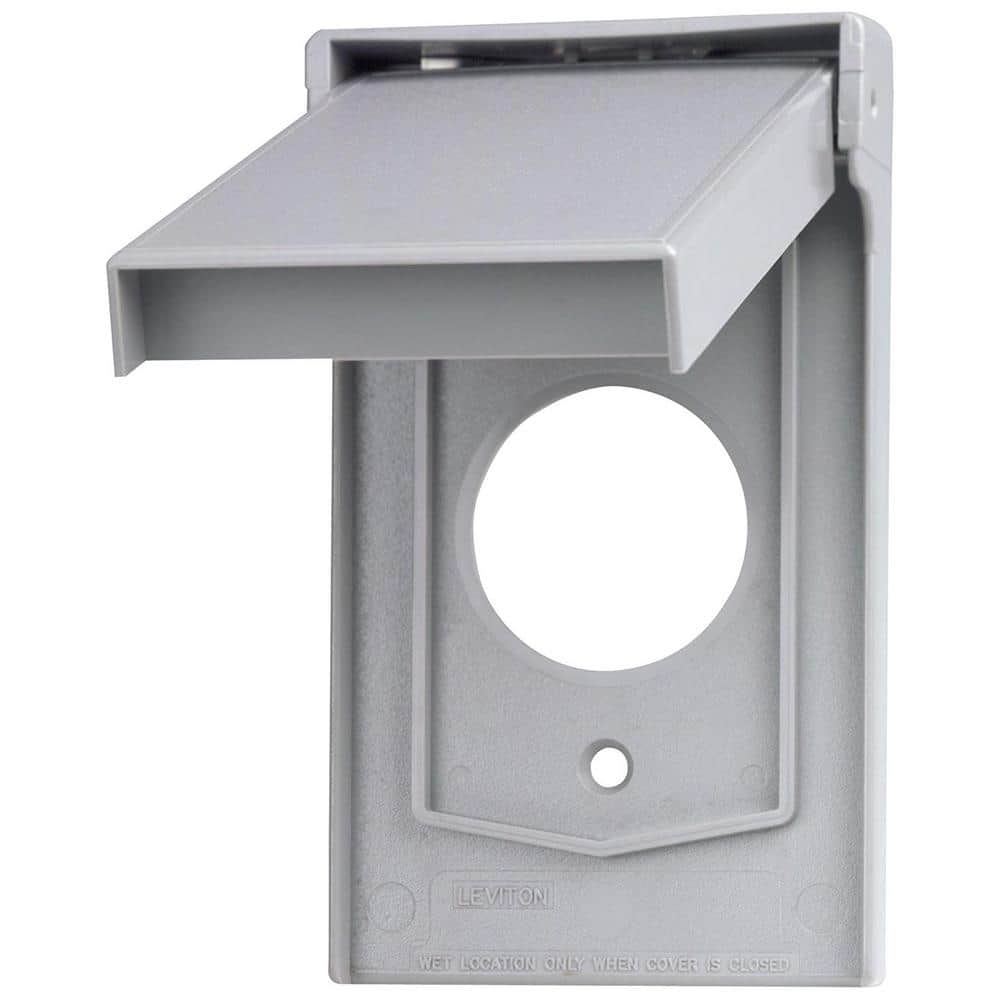 1-Gang Weather Resistant Single Receptacle Device Mount Wallplate with Vertical Self Closing Lid, Gray 4979-GY price history on PriceWatchPro