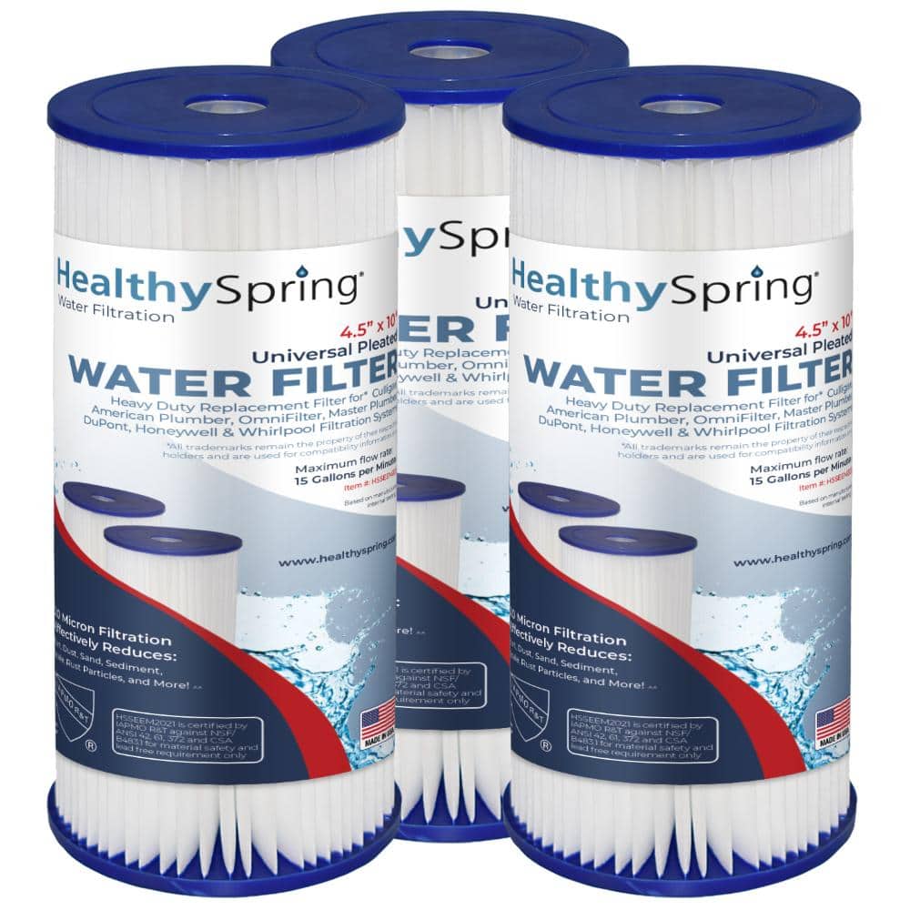 Universal Water Filter Replacement Cartridge Pleated 30-micron 4.5 x 9.75 3-Pack price history on PriceWatchPro