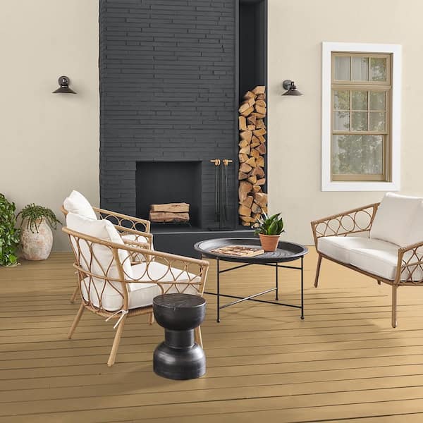 BEHR DECKplus - 1 gal. #SC-139 Colonial Yellow Solid Color Waterproofing Exterior Wood Stain