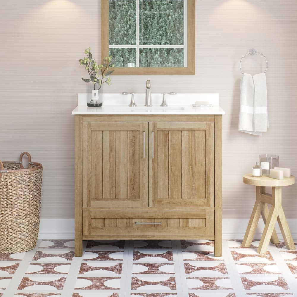 Reviews for OVE Decors Kansas 36 in. Single Sink White Oak Bath Vanity ...