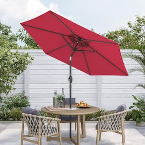 7.5 ft steel market patio umbrella in trellis chili Best Choice Products 7.5ft Heavy-Duty Round Outdoor Table w/Steel Pole, Push Button Tilt, Easy Crank Lift of shade with this large patio umbrella that will keep you cool all day long. Sonkuki 7.5 ft. Patio Market