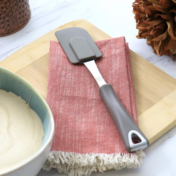 KitchenAid Flexible Silicone Bowl Scraper and Nylon Pot Scraper Aqua and  Grey