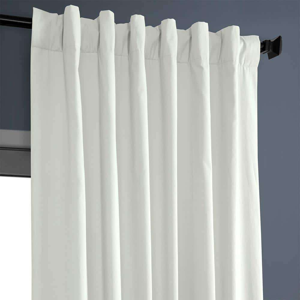 Warm Off-White Cotton Blackout Curtain Panel, 50" x 84"