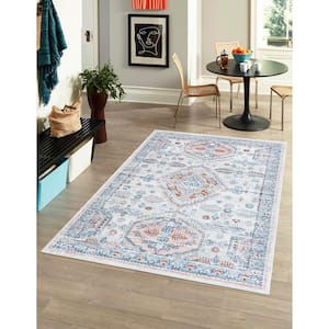 Kamala Washable Oriental Ivory 3 ft. 3 in. x 5 ft. 3 in. Area Rug