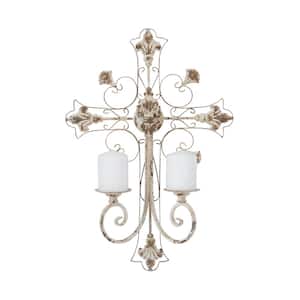 White Iron French Country Wall Sconce