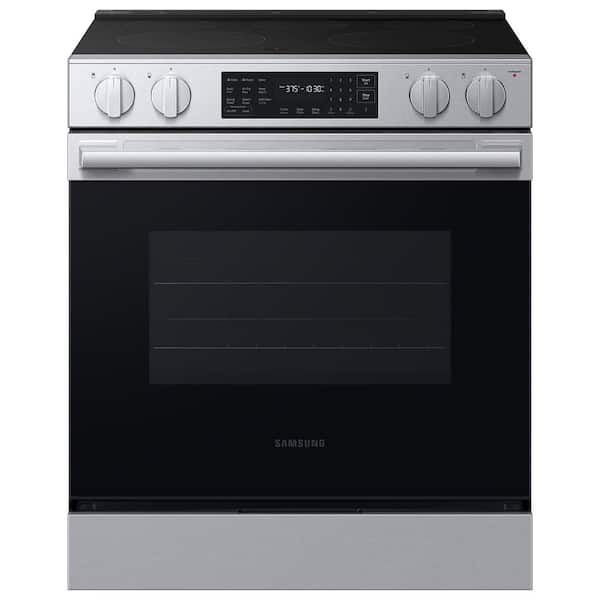 Bespoke 30 in. 5 Burner Smart Slide-In Electric Range in Stainless Steel with No Preheat Air Fry Max