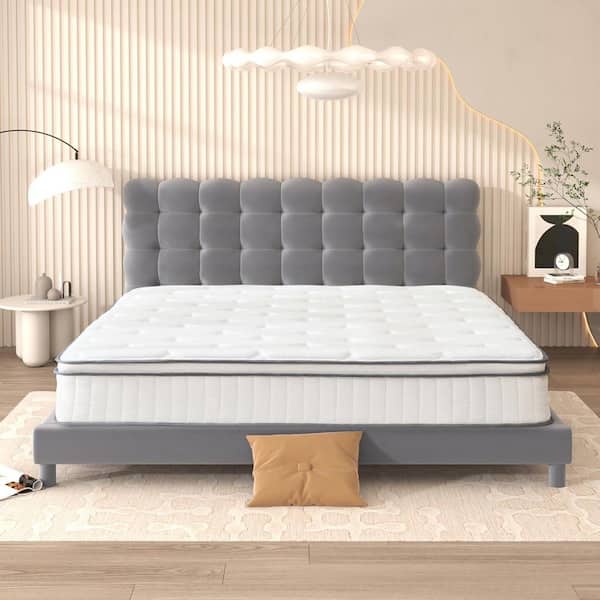 Yangming Luxury White Queen Medium Firm Hybird Memory Foam Mattress 14 in. Mattress in a Box
