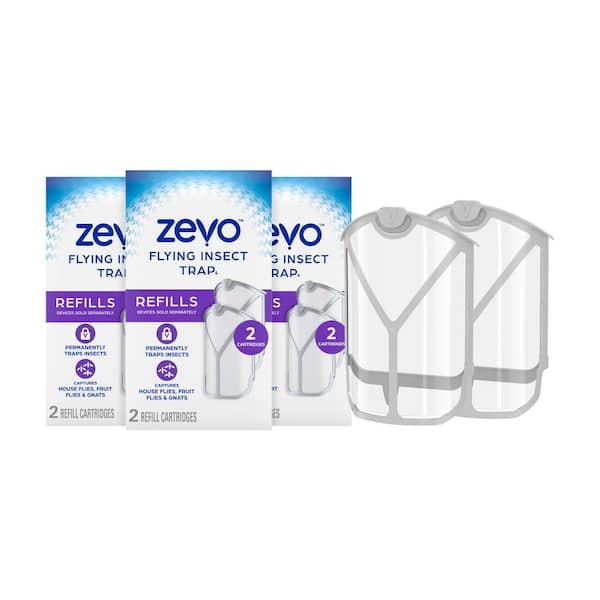 ZEVO Indoor Flying Insect Trap Refill Cartridges 2 Refill Cartridges (Multi-Pack 3)