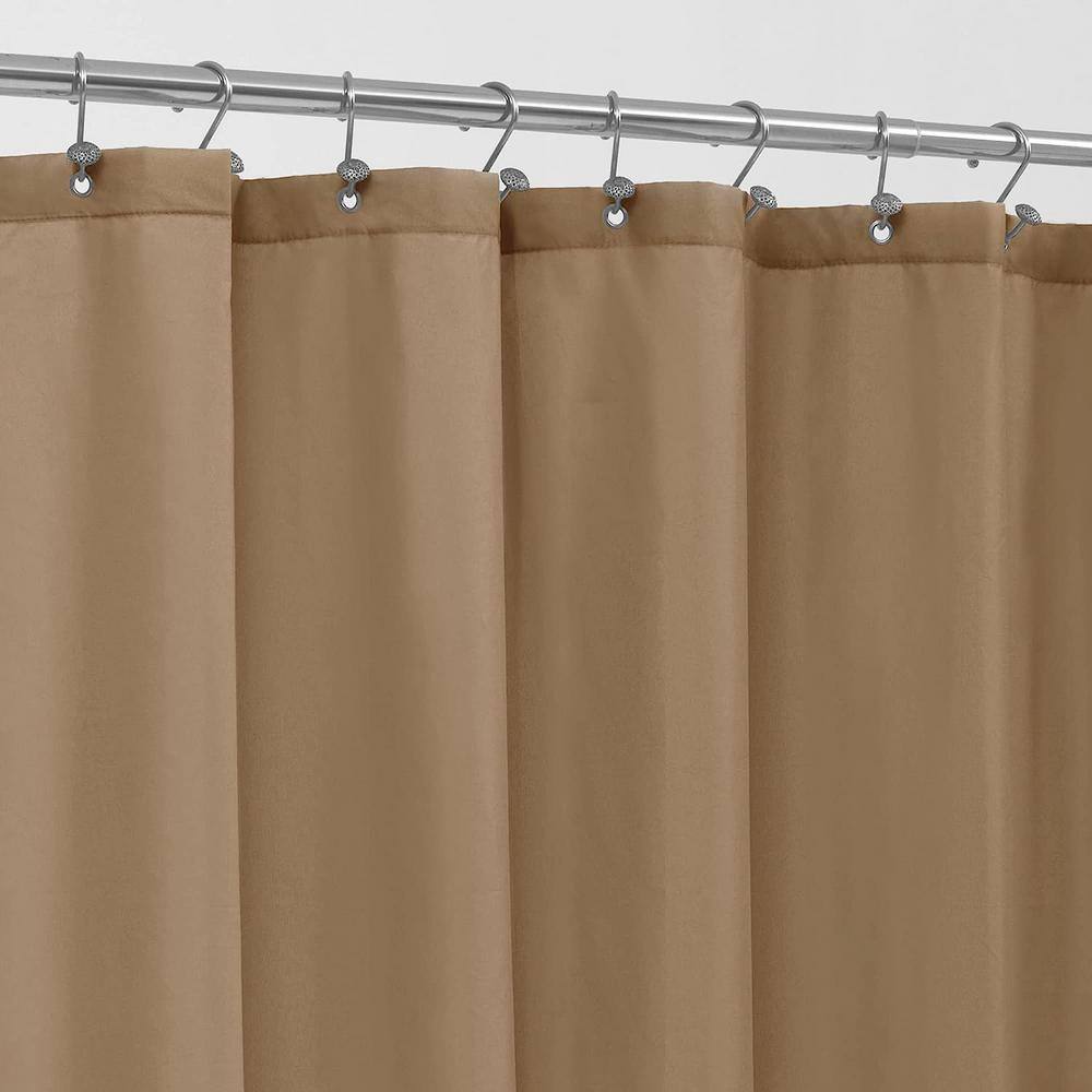 72 in. W x 84 in. L Waterproof Fabric Shower Curtain in Coffee