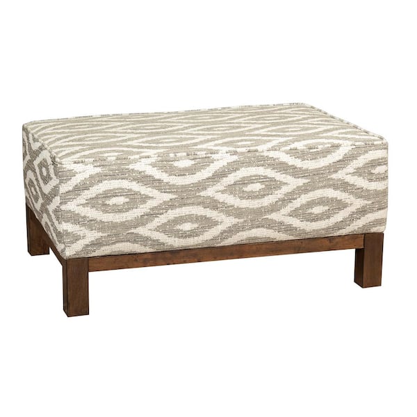 Leffler Home Cooper Marble Pewter Upholstered Ottoman