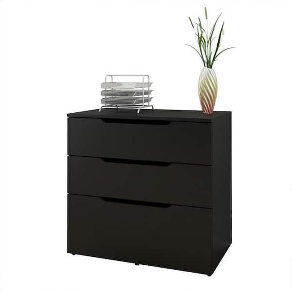 Nexera Next Black 3-Drawer Decorative File Cabinet 600306 - The Home Depot