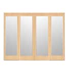 144 in. x 84 in. Mir-Mel Stain Grade Maple Mirror Solid Core MDF Interior Closet Sliding Door with Matching Trim