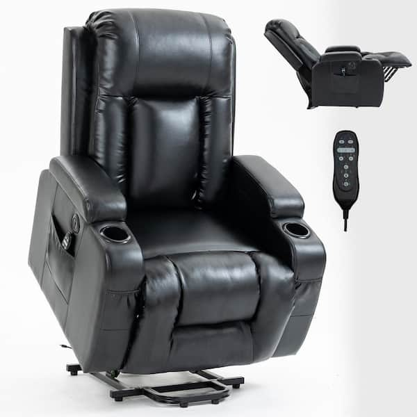 Boyel Living Black Power Lift Recliner Chair for Elderly with 8-Point ...