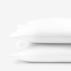 Company Cotton White Solid 300-Thread Count Wrinkle-Free Sateen Standard Pillowcase (Set of 2)
