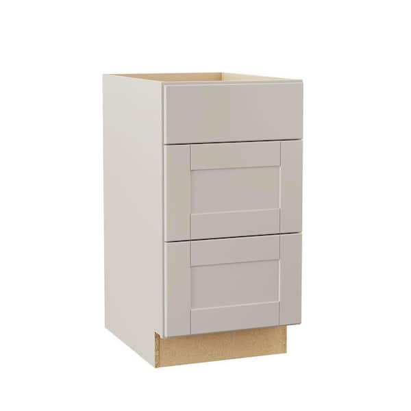 Shaker 18 in. W x 24 in. D x 34.5 in. H Assembled Drawer Base Kitchen Cabinet in Dove Gray with Drawer Glides