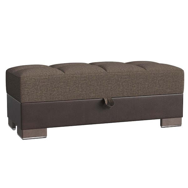 Ottomanson Basics X Collection Brown/Brown Ottoman With Storage