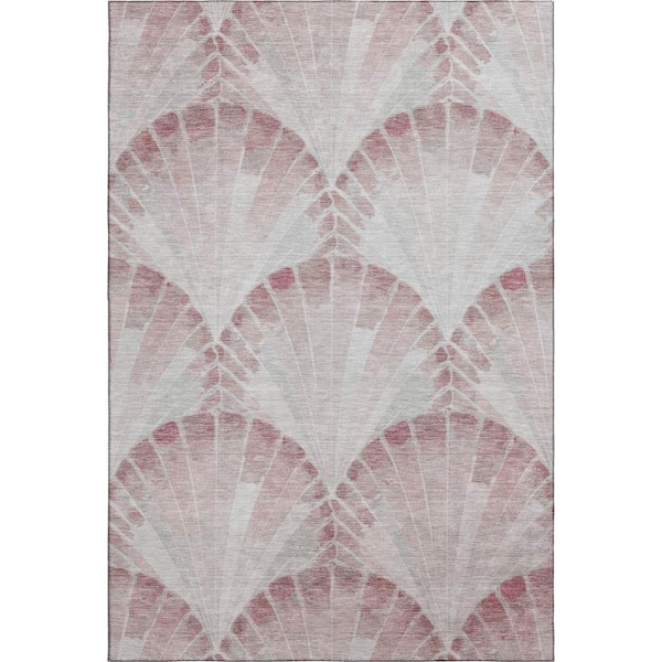 Mayfield Premium Machine Washable Abstract AMF2401 Blush 10 ft. x 14 ft. Area Rug