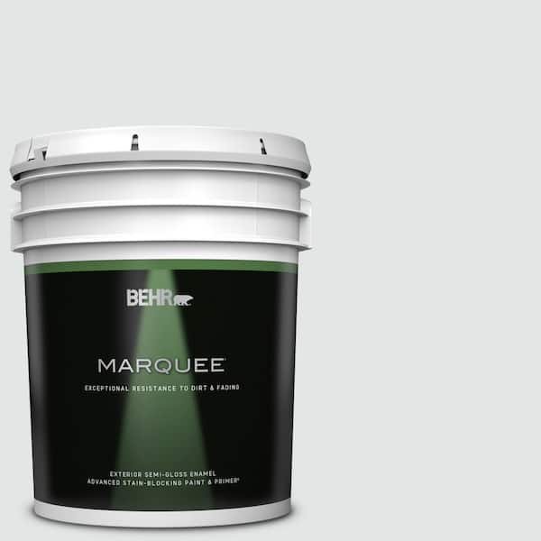 BEHR MARQUEE 5 gal. #BL-W02 Ice Sculpture Semi-Gloss Enamel Exterior Paint & Primer