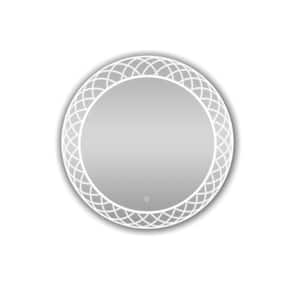 Frost 24 in. Round LED Lighted Bathroom Mirror, Defogger