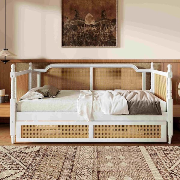 Antique White Twin Daybed with 2 Drawers