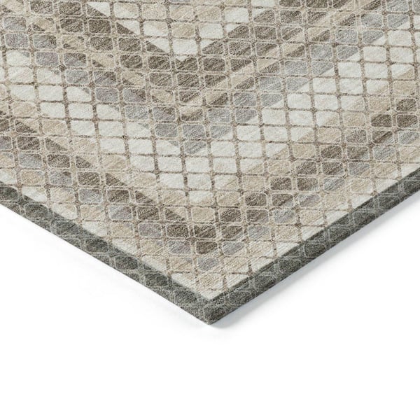 Chantille Machine Washable Indoor/Outdoor Abstract ACN2011 Taupe 10 ft. x 14 ft. Area Rug