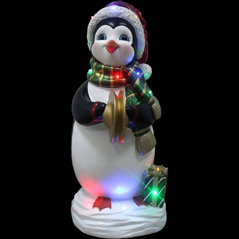 3 ft. Christmas Penguin Playing the Cymbal with Long-Lasting LED Lights