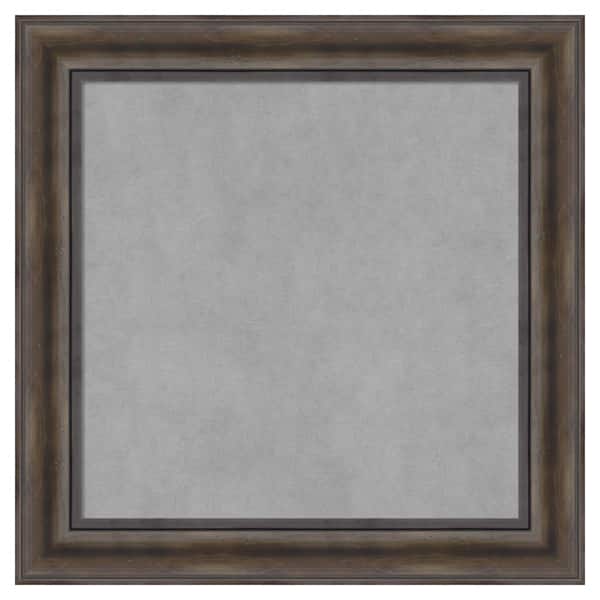 Amanti Art Rustic Pine Brown 25 in. x 25 in. Framed Magnetic Board