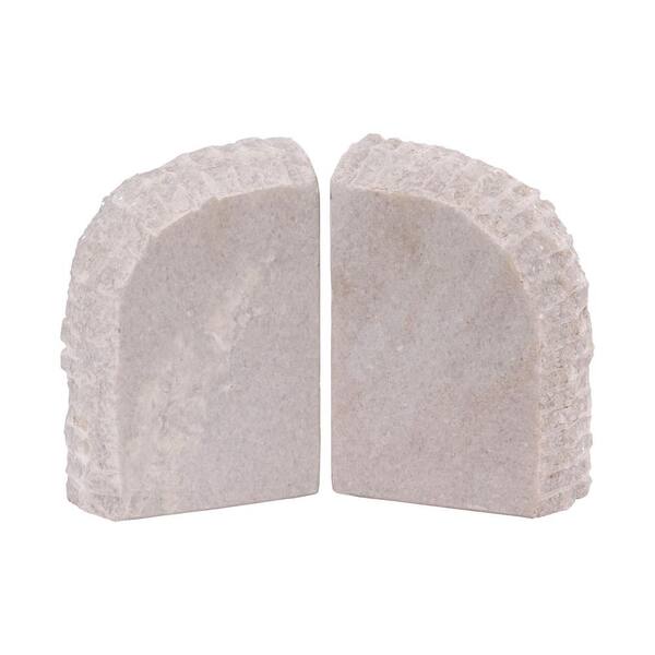 Titan Lighting Glace 8 in. x 6 in. Natural Marble Bookends (Set of 2)