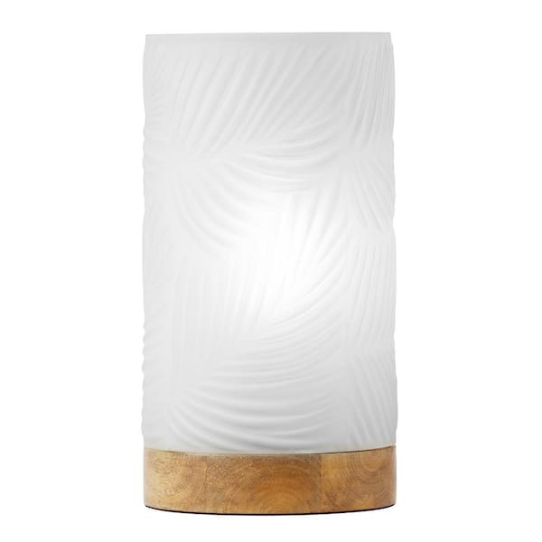 River of Goods Atticus 11 .5 in. White Accent Table Lamp with Textured Glass