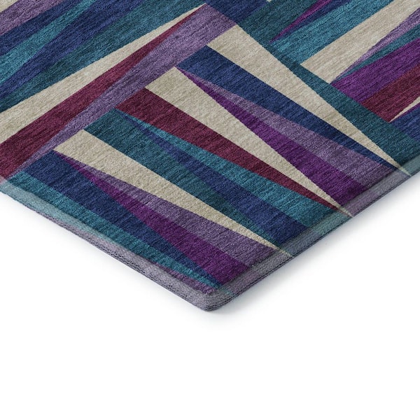 Mayfield Premium Machine Washable Abstract AMF1012 Purple 8 ft. x 10 ft. Area Rug