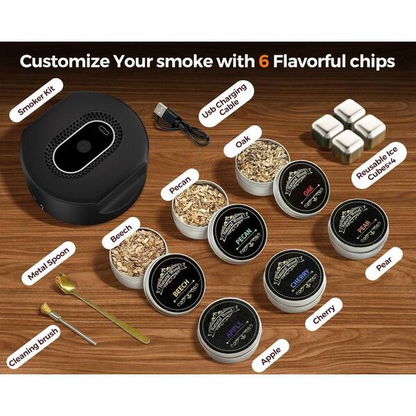 Lynzavix Whiskey Smoker Kit Electric with Acacia Smoke Infuser and