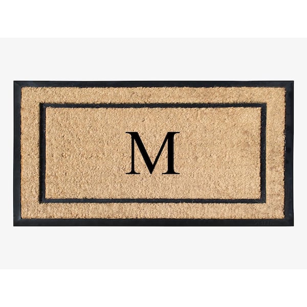 A1 Home Collections A1HC Border Beige 24 in. x 39 in. Rubber and Coir  Heavy-Duty Outdoor Entrance Durable Monogrammed M Door Mat A1HOME200164-M -  The Home Depot