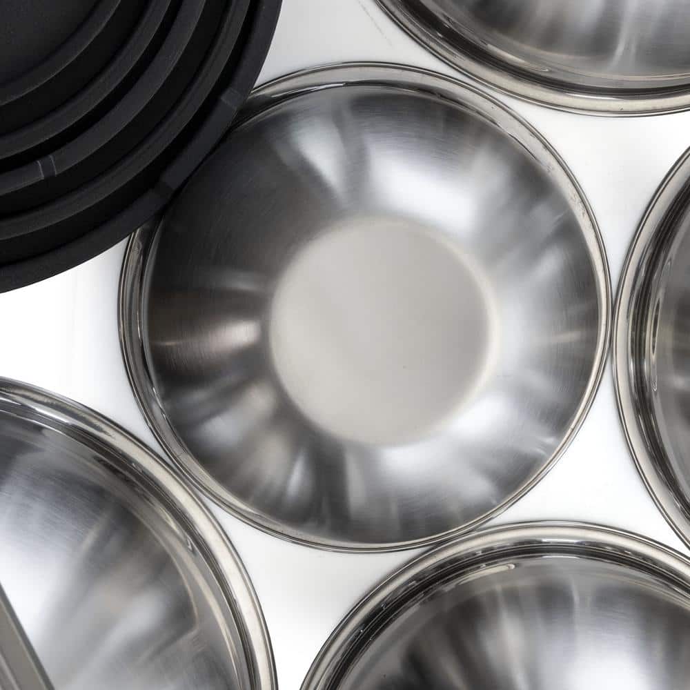 MegaChef 5 Piece Stainless Steel Mixing Bowl Set with Lids