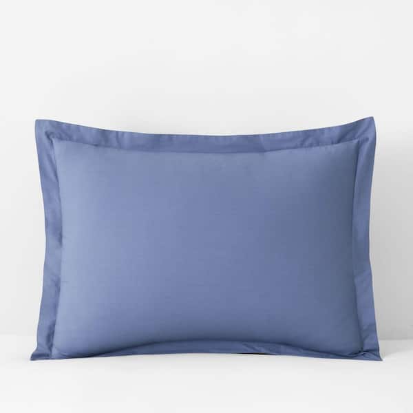 Company Cotton Garment Wash Percale Denim Blue Standard Sham