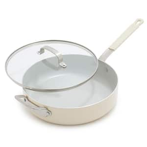 Bobby Flay 4.5 qt. Ceramic Non-Stick Saute pan in Cream with Lid