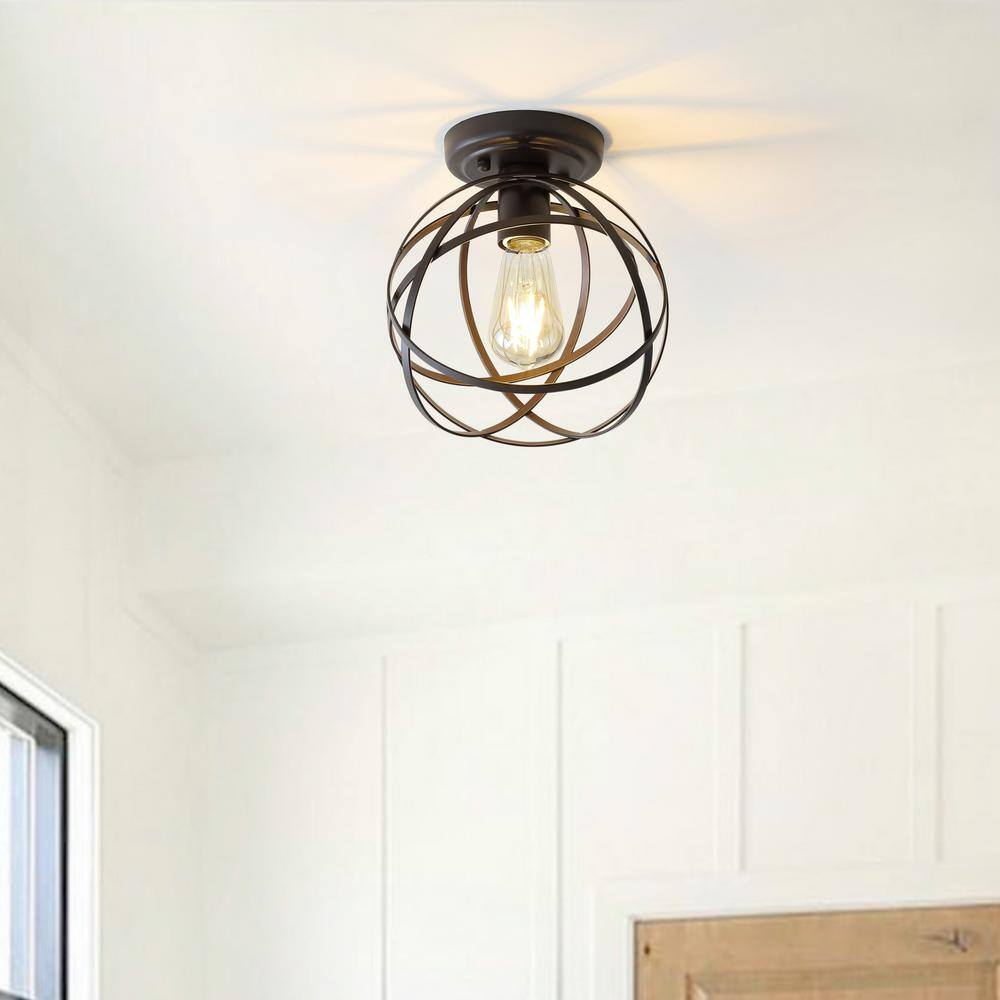 Alba 8.5" Oil Rubbed Bronze Orb LED Flush Mount