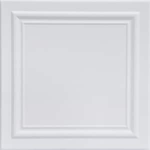 Line Art Ultra Pure White 1.6 ft. x 1.6 ft. Decorative Foam Glue Up Ceiling Tile (259.2 sq. ft./case)
