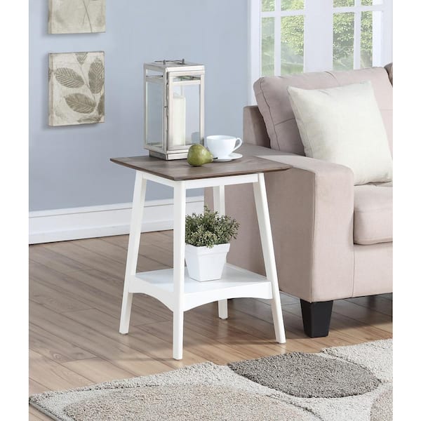 Convenience Concepts Alpine Driftwood and White End Table