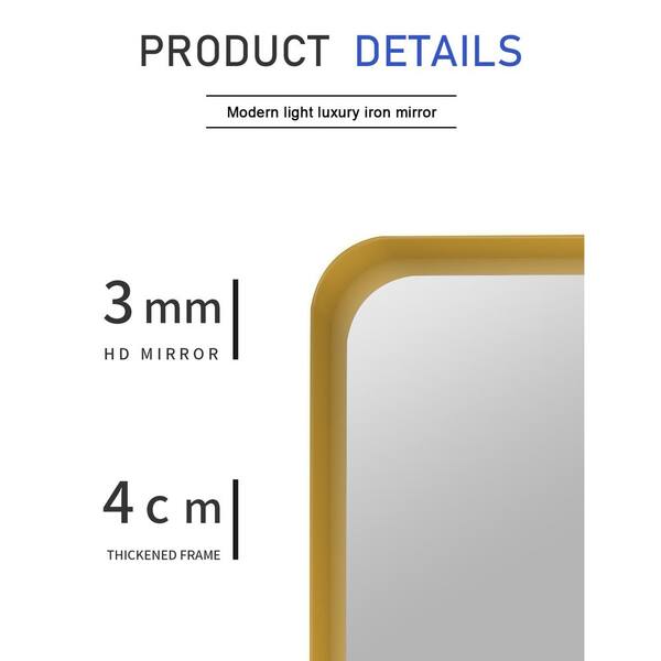 18 in. W x 28 in. H Small Rectangular Metal Framed Wall Bathroom Vanity  Mirror in Gold