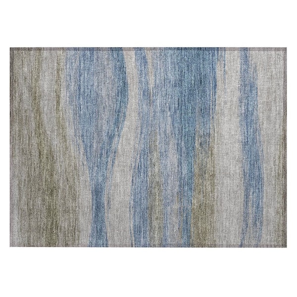 Chantille Machine Washable Indoor/Outdoor Abstract ACN2961 Denim 3 ft. x 4 ft. Area Rug