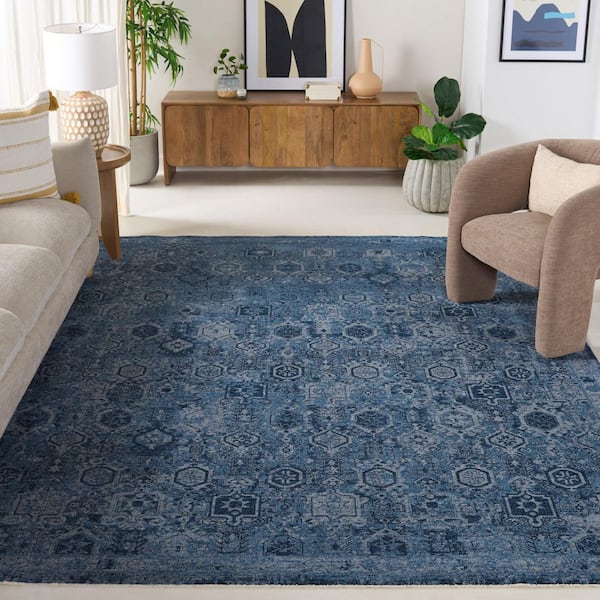 Vintage Overdye 8 x 10 Navy Persian Area Rug